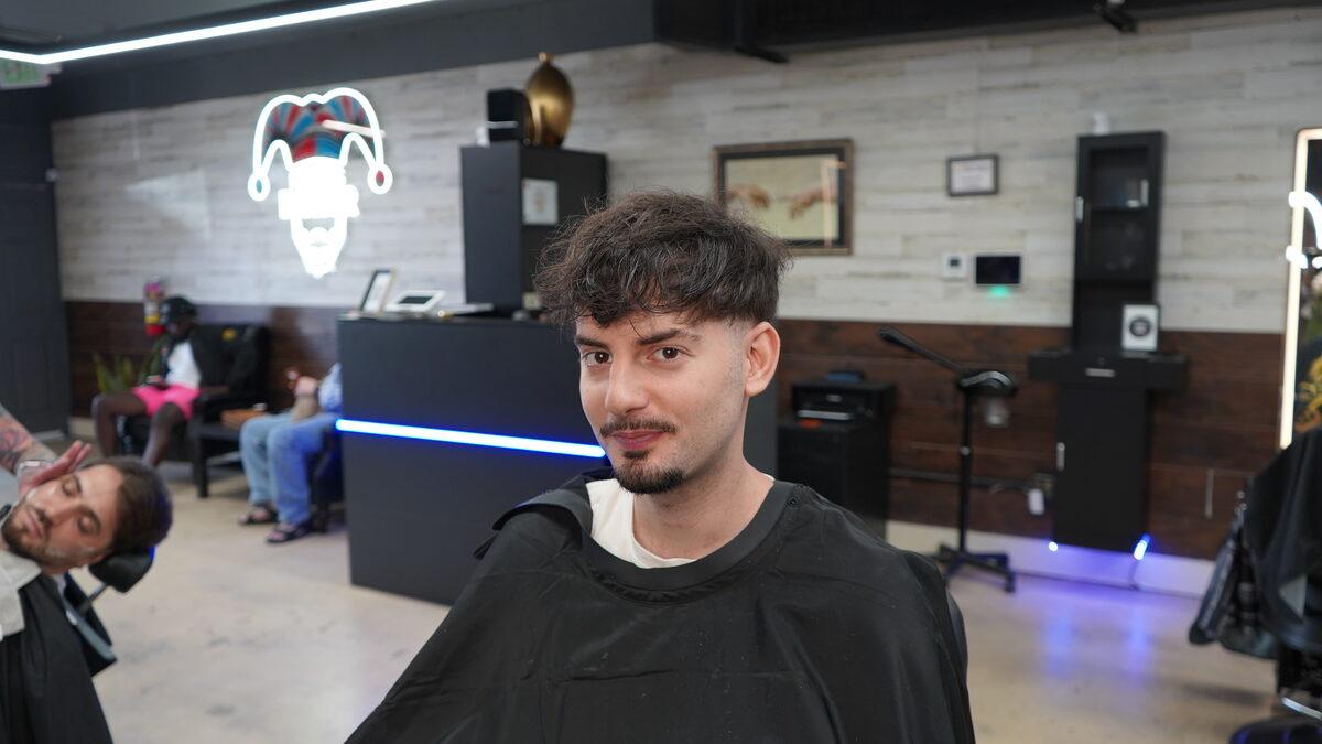 Men's haircut for oval face shape at Funking Barber, Hollywood FL