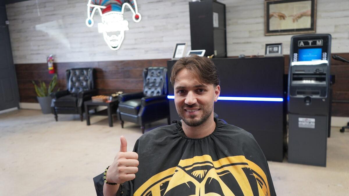 Men's haircut for square face shape at Funking Barber, Hollywood FL