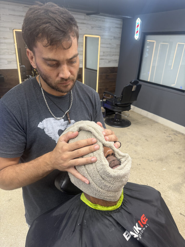 hot towel razor shave in hollywood fl by funking barber"